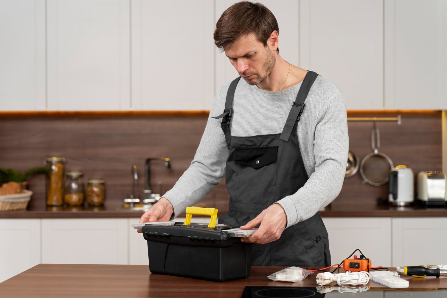 Maintenance specialist working on a household repair